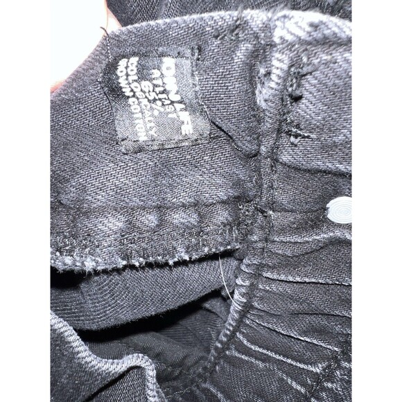 ZARA Jeans Womens XL Black Washed Paper Bag High-Waisted Mom Tapered Leg Retro - Picture 7 of 9